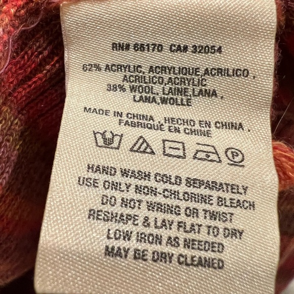 Anthropologie moth sydney turtleneck medium red orange multicolor ribbed wool - Picture 10 of 16